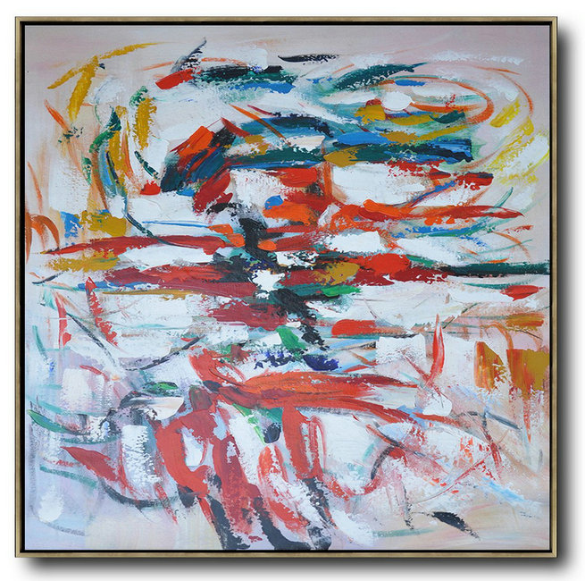 Large Modern Abstract Painting,Oversized Contemporary Art,Modern Art Abstract Painting,Red,White,Blue,Orange.Etc
